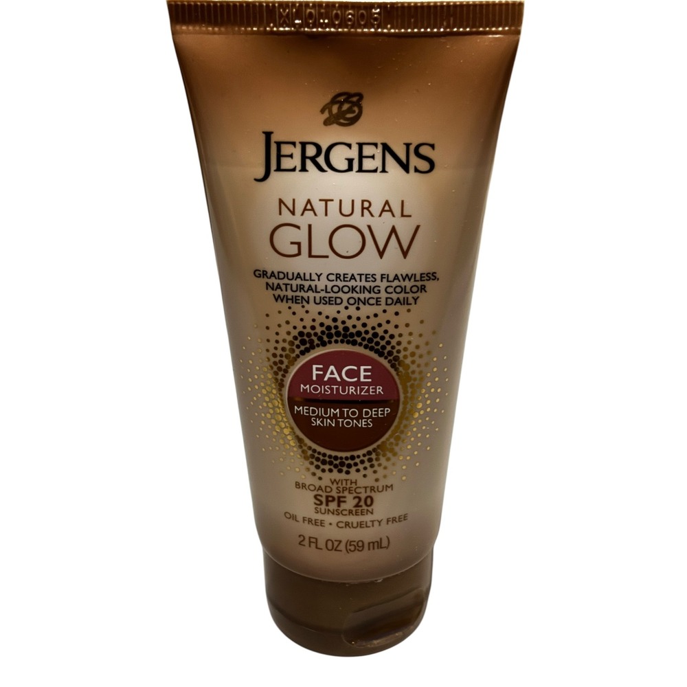 Jergens Natural Glow Face Moisturizer SPF 20 Medium to Deep Sunless Tanner 2oz